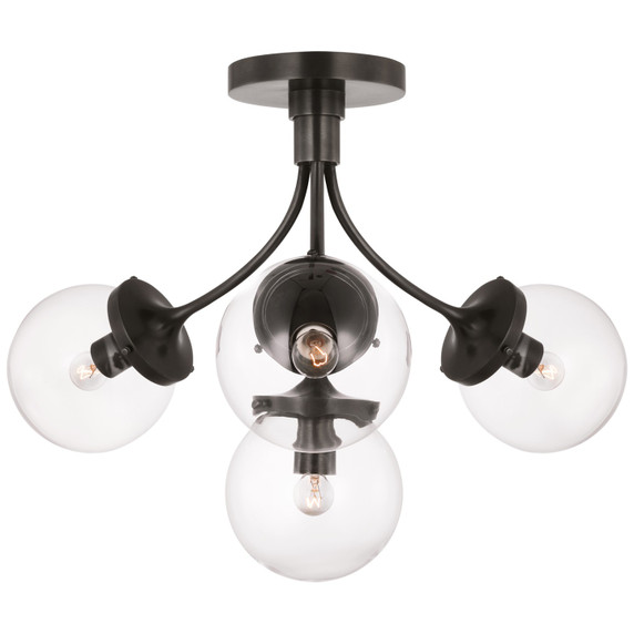 Semi-Flush Mts. Glass Down by Visual Comfort Signature ( 268 | KS 4407BZ-CG Prescott ) 