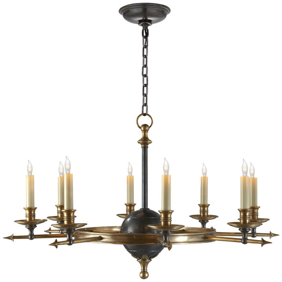 Mid. Chandeliers Candle by Visual Comfort Signature ( 268 | CHC 1447BZ/AB Leaf and Arrow ) 