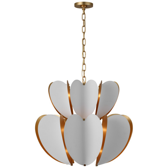Mid. Chandeliers Candle by Visual Comfort Signature ( 268 | KS 5132WHT/G Danes ) 