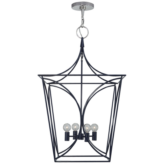 Foyer/Hall Lanterns Open Frame by Visual Comfort Signature ( 268 | KS 5145NVY/PN Cavanagh ) 