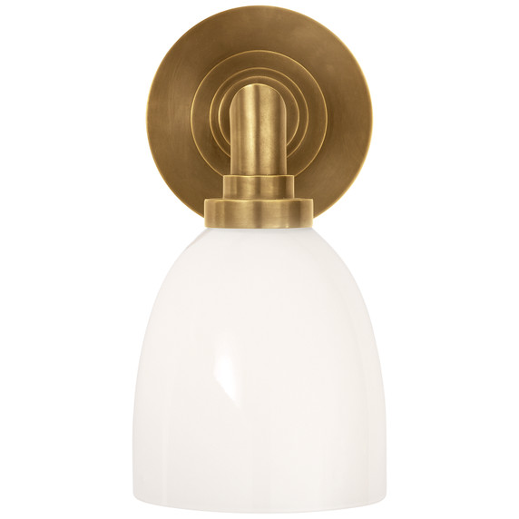 Sconces Single Glass by Visual Comfort Signature ( 268 | SL 2841HAB-WG Wilton ) 