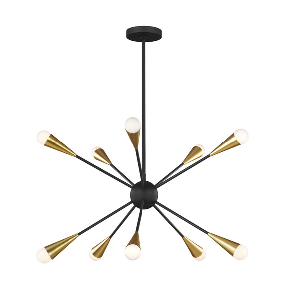Mid. Chandeliers Starburst by Visual Comfort Studio ( 454 | EC10310MBK Jax ) 
