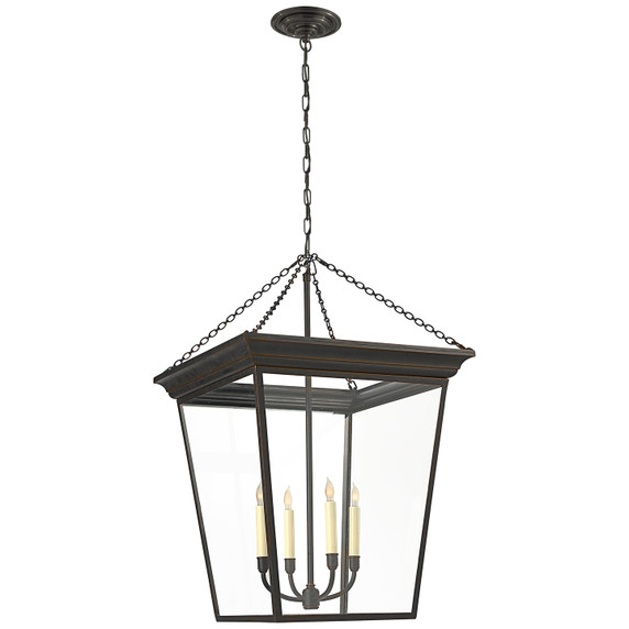 Foyer/Hall Lanterns Glass w/Frame by Visual Comfort Signature ( 268 | SL 5872BZ Cornice ) 