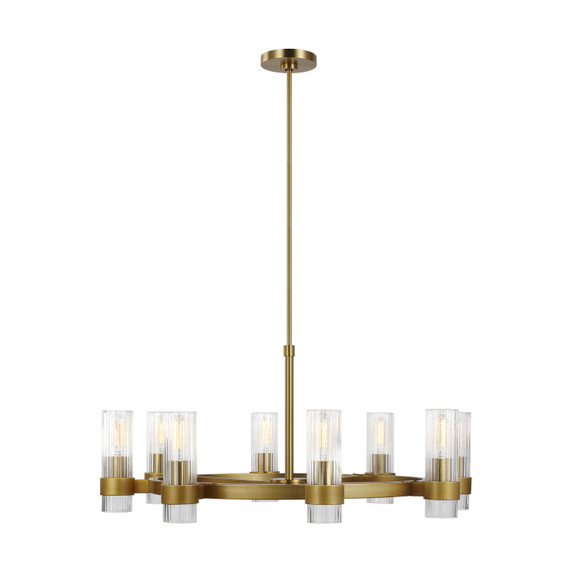 Mid. Chandeliers Glass Up by Visual Comfort Studio ( 454 | CC1378BBS Geneva ) 