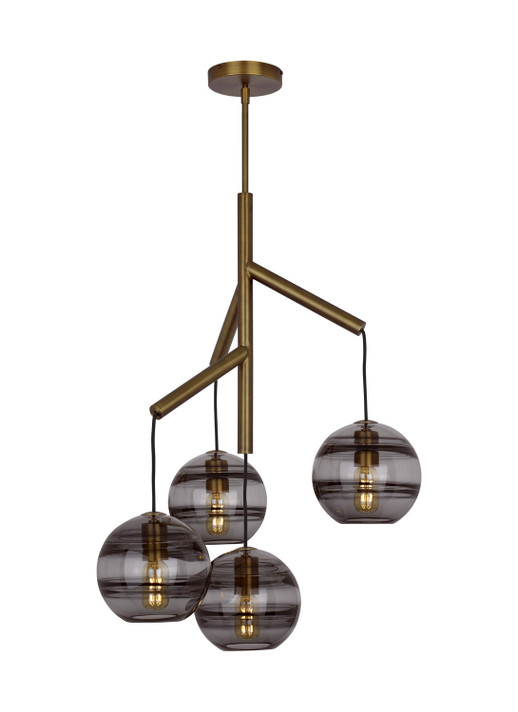Mid. Chandeliers Glass Down by Visual Comfort Modern ( 182 | 700SDNMPR1KR-LED927 Sedona ) 