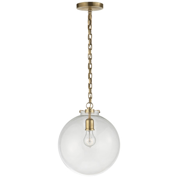 Mini Pendants Glass Down by Visual Comfort Signature ( 268 | TOB 5226HAB/G4-CG Katie Globe ) 