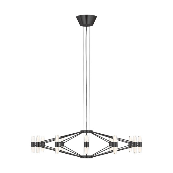 Mid. Chandeliers Glass Up by Visual Comfort Modern ( 182 | SLCH24927BZ Lassell ) 