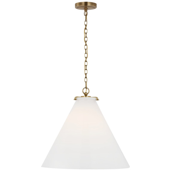 Pendants Glass Down by Visual Comfort Signature ( 268 | TOB 5227HAB/G6-WG Katie Conical ) 