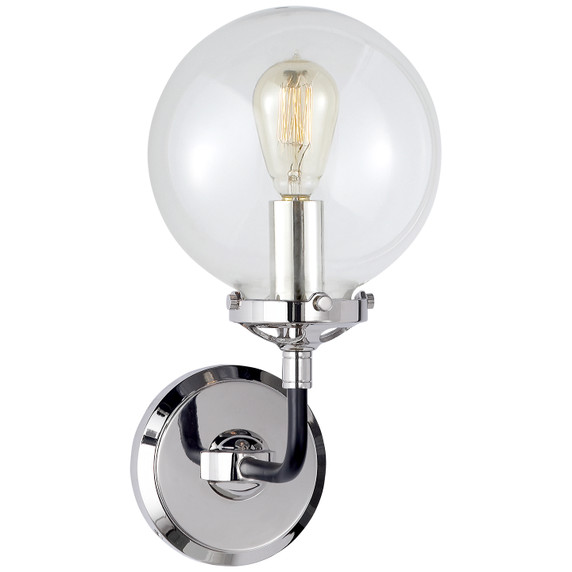 Sconces Single Glass by Visual Comfort Signature ( 268 | S 2024PN/BLK-CG Bistro ) 
