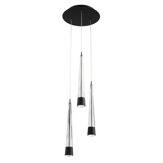 Pendants Multi-port/Cascade by W.A.C. Lighting ( 34 | PD-59403R-BK Quill ) 