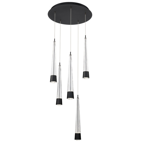 Pendants Multi-port/Cascade by W.A.C. Lighting ( 34 | PD-59405R-BK Quill ) 