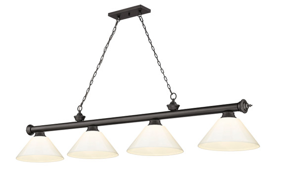Linear/Island 4 Light + by Z-Lite ( 224 | 2306-4BRZ-PWH Cordon ) 