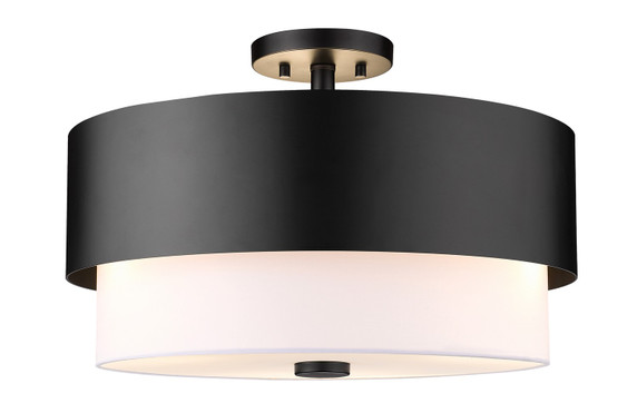 Semi-Flush Mts. Drum Shade by Z-Lite ( 224 | 495SF18-MB Counterpoint ) 