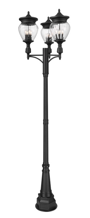 Exterior Post/Pier Head by Z-Lite ( 224 | 5016PHBR-3-564P-BK Davina ) 