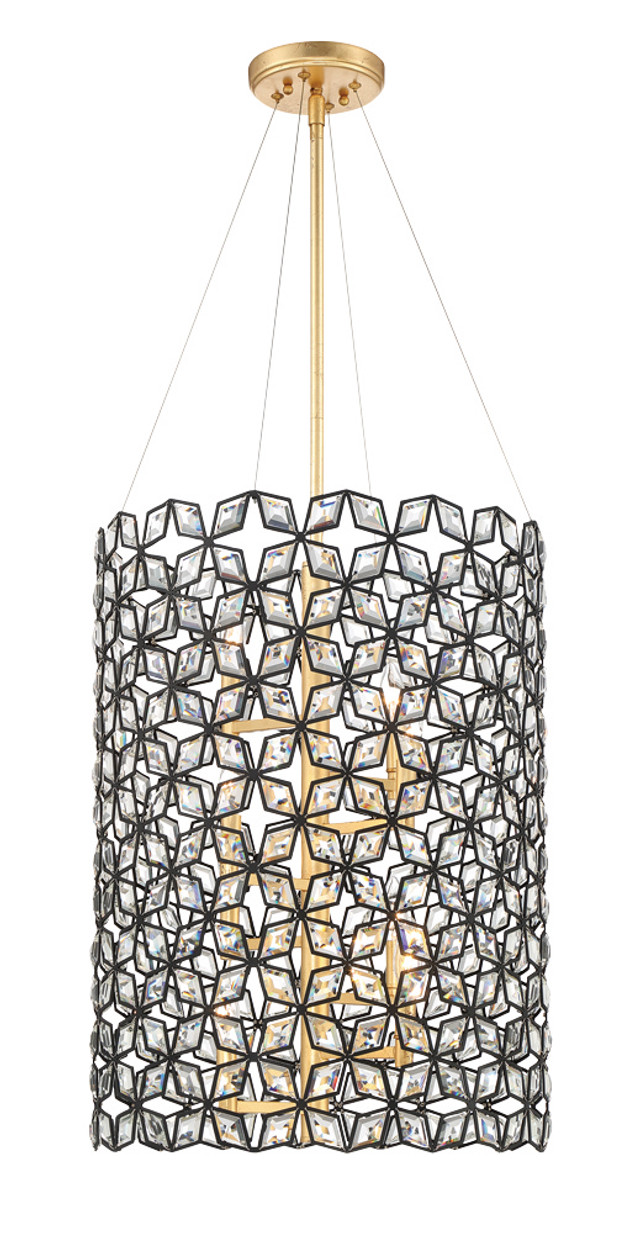 Metropolitan N7847-711 Brookcrest Collection Bronze Dark Eight Light Foyer Pendant