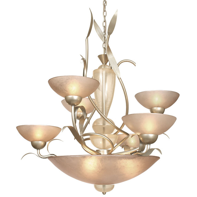 Van Teal | 664650 | Almost Autumn Collection | Pewter, Nickel, Silver | Nine Light Chandelier