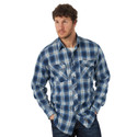 Wrangler Men's Retro Premium Long Sleeve Shirt - Blue