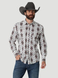 Wrangler Men's Checotah Western Long Sleeve Shirt - White