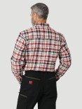Wrangler Men's Heavyweight Flannel Workshirt - Red/Navy/White