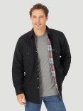 Wrangler Men's Flannel Lined Long Sleeve  Workshirt - Black/Plaid