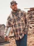 Wrangler® RIGGS Men's Workwear® Flannel Foreman Plaid Work Shirt - Asphalt Wrangler® RIGGS Men's Workwear® Flannel Foreman Plaid Work Shirt - Asphalt