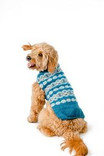 Chilly Dog Alpaca Teal Fair Isle Dog Sweater