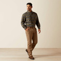 Ariat Men's Rebar Flannel DuraStretch Work Shirt - Burnt Olive