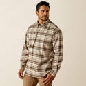 Ariat Men's Rebar Flannel DuraStretch Work Shirt - Silver Lining