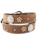 Ariat Womens Ariat Women's 1 1/2" Embroidered Concho Belt - Brown