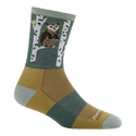 Darn Tough Women's Critter Club Micro Crew Lightweight Hiking Socks - Owl Green