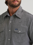 Wrangler Western Chambray Short Sleeve Workshirt - Classic Fit - Charcoal