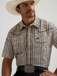 Wrangler Vintage Inspired Short Sleeve Shirt - Classic Fit - Black/White