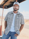 Wrangler Vintage Inspired Short Sleeve Shirt - Classic Fit - Black/White