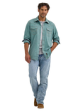 Wrangler Men's Retro Modern Fit Premium Long Sleeve Collared Snap Shirt - Pine