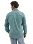 Wrangler Men's Retro Modern Fit Premium Long Sleeve Collared Snap Shirt - Pine