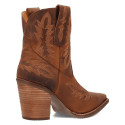 Dingo Women's Rocky Top Snip Toe Leather Bootie - Brown
