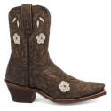 Laredo Women's Wild Petal Snip Toe Leather Bootie - Black