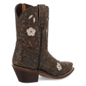 Laredo Women's Wild Petal Snip Toe Leather Bootie - Black