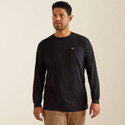 Ariat Men's Rebar Cotton Strong Hardhead Long Sleeve T-Shirt - Black