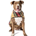 Chilly Dog Tan Tartan Plaid Blanket Dog Coat