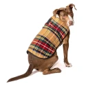 Chilly Dog Tan Tartan Plaid Blanket Dog Coat