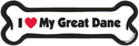Pet Gifts USA I Love My Great Dane - Bone Magnet