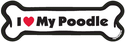 Pet Gifts USA I Love My Poodle - Bone Magnet