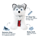 Tall Tails Husky with Plaid Jacket Squeaker Dog Toy