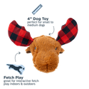 Tall Tails 2-in-1 Red Antler Moose Holiday Fetch Ball Dog Toy
