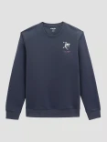 Wrangler Men's Bucking Rider Graphic Fleece Pullover Sweatshirt - Ombre Blue