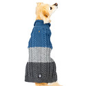 PetRageous Colorblock Cable Rollneck Sweater - Blue/Gray