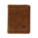 Ariat Western Men's Wallet Leather Bifold Perforated - Brown