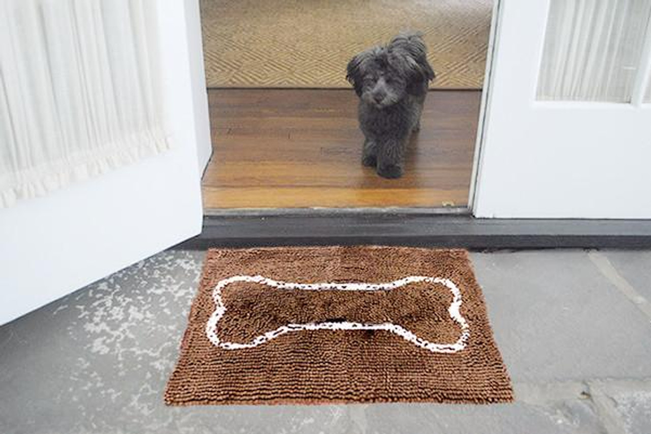 Soggy Doggy Small Chocolate Dog Mat with Bone - Chaar