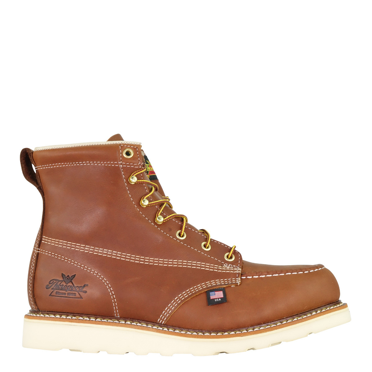Mens Thorogood 6 Inch Moc Safety Toe - Tobacco